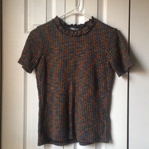 Zara Funky Mock Tweed T-Shirt